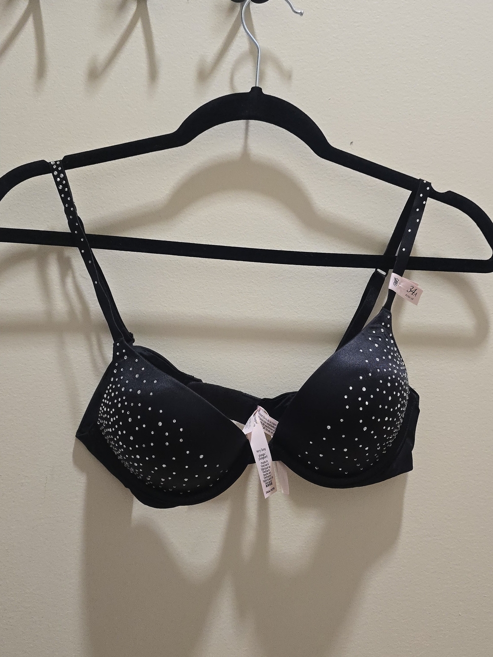 Black Embellished Push-Up Bra - Women Intimates